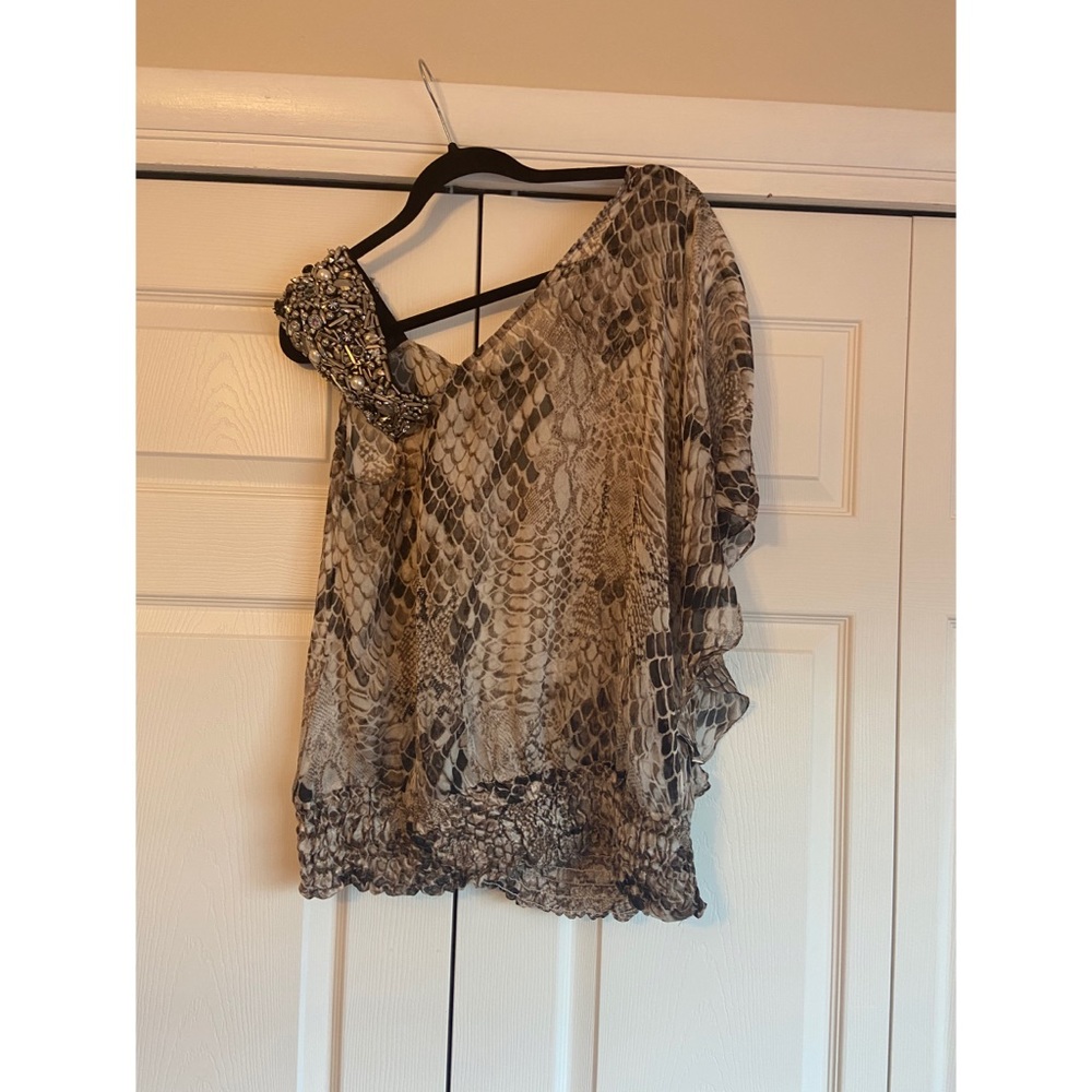One shoulder embellished top TOV Holy